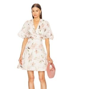 Zimmermann Floral Plissé Fit & Flare Dress
